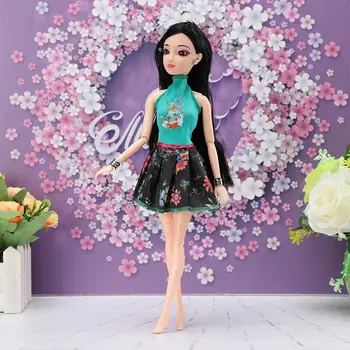 Популярные куклы Одежда Одежда Наряды Элегантное платье Minikirt для 29 см Аксессуар для куклы Зеленый