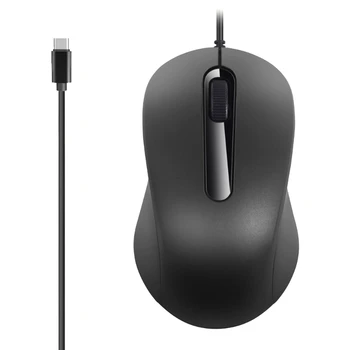 Портативная мышь типа C Мыши USB C 3 кнопки Эргономичная игровая мышь с разрешением 1000 точек на дюйм для ПК с Windows, ноутбука и других устройств Прямая поставка типа C