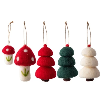 Праздничное рождественское рождественское украшение с грибами из фетра Добавьте цвета в ваше пространство