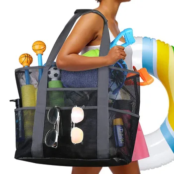 Прозрачная пляжная сумка Сетчатая сумка Роскошная дизайнерская сумка большой емкости 2023 Новая сумка для хранения плавания Сумка для туалетных принадлежностей Сумка через плечо