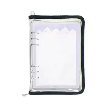Прозрачный скоросшиватель для блокнота с 6 кольцами Прозрачная многоразовая оболочка для ноутбука Съемный органайзер для журналов формата A5 или A6 для школьных путешествий
