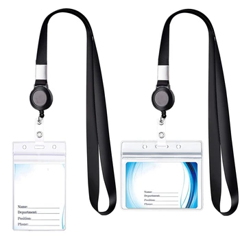 Прозрачный чехол для рабочей карты сотрудника с темляком, идентификационная бирка, держатель бейджа, рукав для бизнес-кредитной карты, шейный ремень
