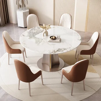 Простые раздвижные обеденные столы вращаются Современный многофункциональный дизайнерский стол для гостиной Nordic Luxury Mesa Comedor Furniture HD50CZ