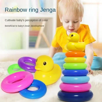 Радужный круг, детский сад, кольцевой круг, укладка, музыка, развивающие игрушки для раннего образования