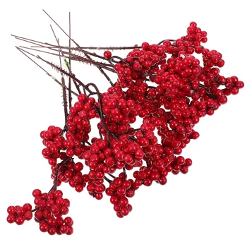 Рождественские красные ягоды Рождественская симуляция Ягодная ветка Декор DIY Рождественская имитация Цветочная композиция Украшение ягодной ветки