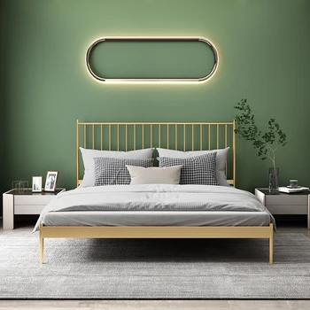 Роскошная мебель в европейском и американском стиле Спальня Современные двуспальные кожаные деревянные кровати