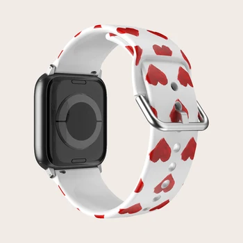 Роскошный браслет Apple Watch в виде сердца для Apple Watch Ремешок из ТПУ 45 мм 41 мм 44 мм 40 мм 38 мм 42 мм Часы серии iWatch 1 2 3 se 4 5 6 7