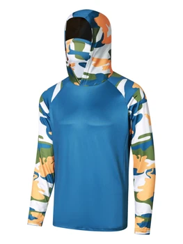 Рубашка для рыбалки Лето Рубашка с длинным рукавом UPF50 Быстросохнущая дышащая рыбацкая одежда с капюшоном Рыбацкие рубашки с защитой от ультрафиолета