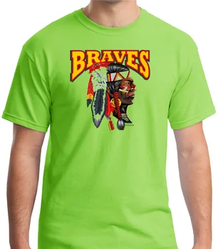США Изготовленная футболка Bayside Талисман школьной команды Braves с длинными рукавами