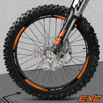 Светоотражающая наклейка на колесо мотоцикла Наклейки на обод Полосатая лента Аксессуар для ступицы Водонепроницаемый для KTM 125/250/300/350/450/500 EXC Racing