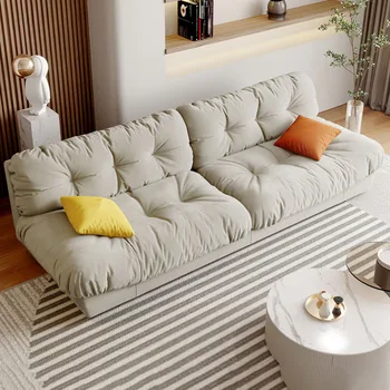 Секционные диваны для гостиной Белый акцент Дизайнеры Диваны для гостиной Европейский современный канапе Трансформируемая садовая мебель