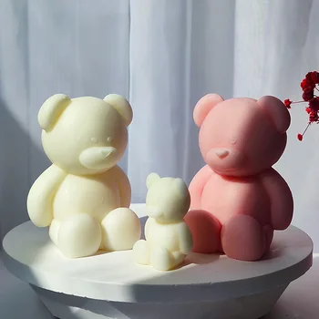 Сидящий медведь Свеча Форма Мультфильм Выпечка животных Силиконовая форма Ароматерапия Свечи Изготовление Набор 3D Силиконовая Форма для Изготовления Свечей