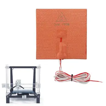 Силиконовая нагревательная прокладка 24 В 150x150 мм Силиконовая нагревательная подушка для 3D-принтера Подогреваемая кровать с клейкой задней нагревательной пластиной для 3D-принтера