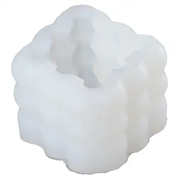 Силиконовый 3D Сердце Пузырь Куб Свеча Силиконовые Формы Сердца Формы Для Изготовления Свечей 7 * 1,4 см Белые Пузырьковые Свечи Формы Свечи