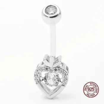 Симпатичный клубничный пирсинг пупка для девочек 925 пробы из стерлингового серебра кольца для пупка блестящий циркон подвески кольцо для пирсинга живота