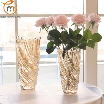 Скандинавская хрустальная стеклянная ваза Прозрачная гостиная Цветочные вазы для дома Аранжировщик ваза Украшение