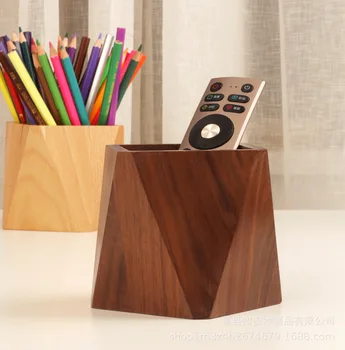 Скандинавский деревянный держатель для ручек подарочная коробка для хранения студенческих столов офис из массива дерева черный орех держатель ручки креативный многофункциональный