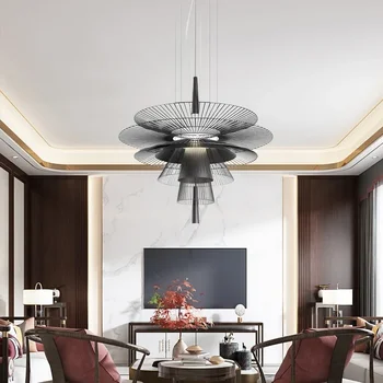 Скандинавский дизайнер Современная светодиодная люстра для гостиной, кухни, обеденных столов, барной подвесной светильник, летающая тарелка, подвесной светильник