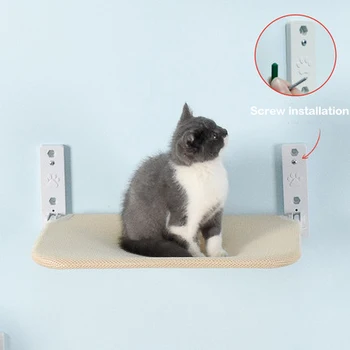  Складной гамак для кошек, предназначенный для экономии места Настенные мебельные полки для кошек для больших кошек