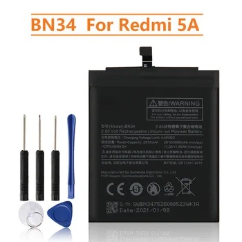 Сменный аккумулятор BN34 для аккумуляторной батареи телефона Xiaomi Mi Redmi 5A 3000 мАч