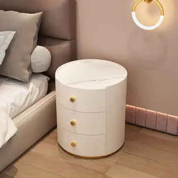  Современная прикроватная тумбочка для спальни Простой роскошный шкаф от пола до потолка Прикроватный шкафчик для хранения Круглый шкаф Современная мебель