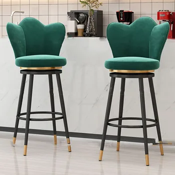  Стильные дизайнерские барные стулья Современный металлический круглый золотой дизайн Скандинавский стул Минималистичный удобный Barkrukken Домашняя мебель