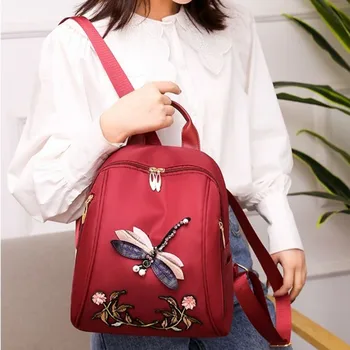 Сумка женская 2023 новая оксфордская ткань вышивка этнический ветер сумка через плечо женский корейский кампусный рюкзак водонепроницаемая дорожная сумка