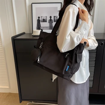 Сумка на одно плечо Модная повседневная сумка-мессенджер Мужская и женская сумка 2023 Новая высококачественная простая студенческая сумка большой емкости