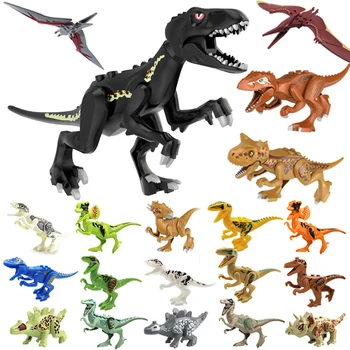 Сцена динозавров юрского периода Раптор Тираннозавр Зона Парк Строительные блоки Детские игрушки Кирпич Животные Набор
