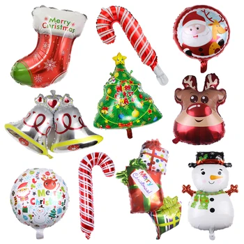 Счастливого Рождества Воздушные шары Санта-Клаус Снеговик Лось Globos DIY Рождественские украшения для дома Новый год 2023 Navidad Декор вечеринки