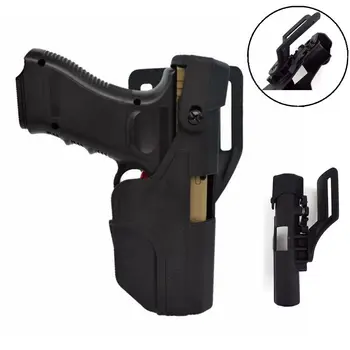 Тактическая кобура для пистолета Glock 17 19 Чехол для страйкбола Кобура для пистолета Охотничьи аксессуары для правой руки Черный цвет