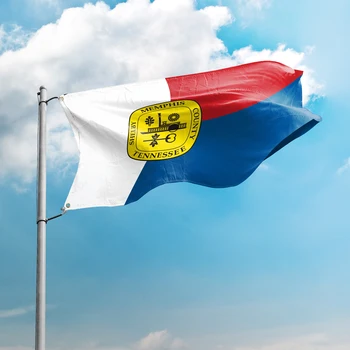 Теннесси Флаг Мемфиса 3 * 5 футов 90 * 150 см США Штаты Городские флаги Америка Пользовательский логотип Украшение Баннеры Полиэстер Устойчивость к ультрафиолетовому излучению