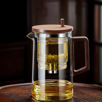 Термостойкий стеклянный чайник Однокнопочный фильтрующий чайник Бытовой мастер Удобный фильтр с подогревом Китайский чайный сервиз