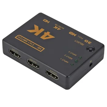 Удлинитель HDMI Выход 3 в 1 Коммутатор HDMI Переключатель HD 4K Простое управление с помощью пульта дистанционного управления для HD-дисплея/проектора/HD-DVD