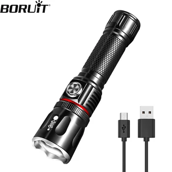  Ультра яркий COB LED 800LM Zoom Фонарик USB Перезаряжаемый фонарик 18650 Водонепроницаемый Рыбалка Кемпинг Фонарь с магнитом