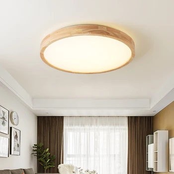 Ультратонкий деревянный потолочный светильник для гостиной с балконом в коридоре Накладной монтаж на 7 см толще светодиодный потолочный светильник декор спальни