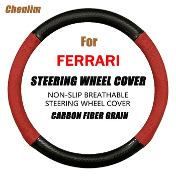 Универсальная автомобильная крышка рулевого колеса 37-38 см Чехол на рулевое колесо из искусственной кожи Противоскользящий чехол на рулевое колесо для Ferrari 599