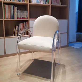  Хрустальный стул из плексигласа Прозрачный акриловый стул для спальни Повседневный легкий роскошный обеденный стул Nordic Simple Внутренняя мебель