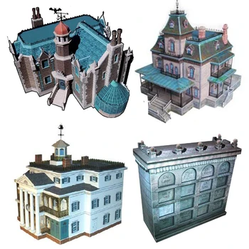 Хэллоуин Дом с привидениями Здание школы 3D бумажная модель DIY Ручная поделка из бумаги