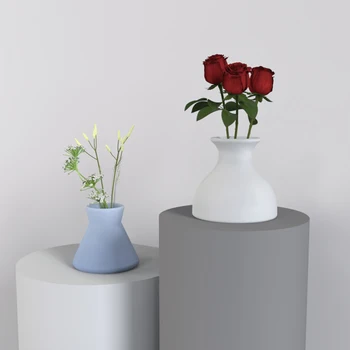 Цементный цветочный горшок Ваза Силиконовые формы Креативный европейский цветок Вставка бутылка для ароматерапии Бетонная силиконовая форма