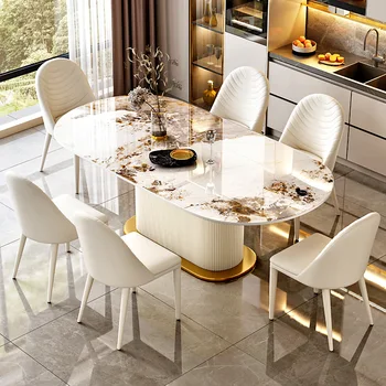  Центральная консоль Обеденный стол Стул Простая большая семья на заказ Мраморный кухонный стол Роскошный стол Basse Мебель для столовой