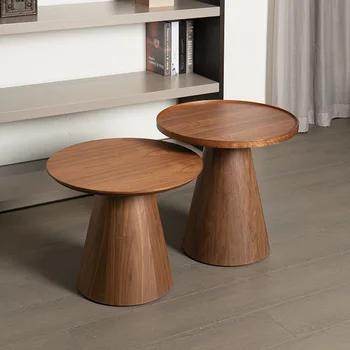 Чайный стол из виноградной лозы, проживание в семье, квадратный двухслойный чайный столик из массива дерева, деревянный круглый столик с маленьким краем