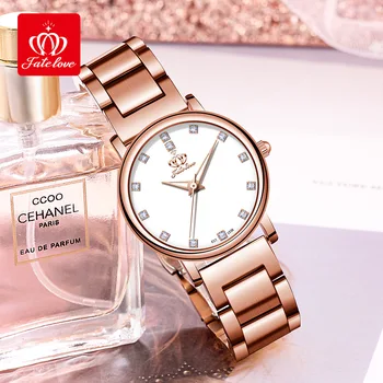 Часы бренда Fate Love - это простые и модные британские часы с бриллиантами, водонепроницаемые женские часы