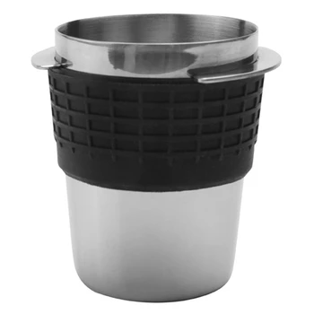  Чашка для дозирования кофе Кружка для нюхательства для эспрессо-машины Износостойкая чашка для дозирования кофе из нержавеющей стали-Серебро