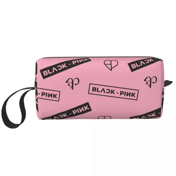 Черная розовая косметичка с сердцем Большая косметичка для мужчин и женщин Сумка для туалетных принадлежностей Dopp Kit