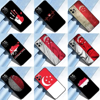 Чехол для телефона с флагом Сингапура для iPhone 14 15 Pro Max XS X XR Чехол для iPhone 13 12 Mini 11 Pro Max 7 8 Plus