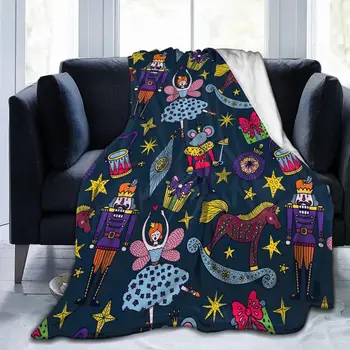 Щелкунчик Подарки Рождественское одеяло для дивана Диван-кровать Легкие мягкие уютные теплые роскошные одеяла для подростков и взрослых 60x80 дюймов