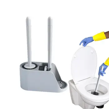 Щетка для мытья унитаза Силиконовая щетка для ванной комнаты с держателем Многоразовый инструмент для чистки ванной комнаты Силиконовая щетка для унитаза для ванны