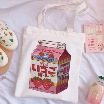 Эстетическая многоразовая холщовая сумка Harajuku Женская сумка через плечо Сумка для покупок Сумка для покупок Дамская сумочка Сумка.