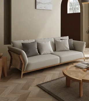 Японский интернет известный отель с проживанием в семье диван из массива дерева зона отдыха кожаный художественный диван